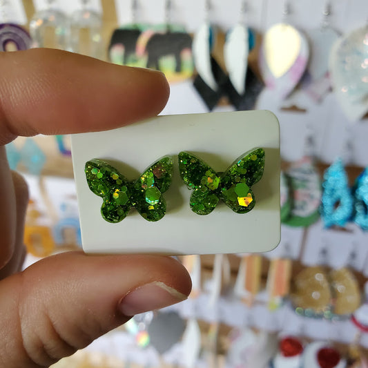 Resin Butterfly Stud Earrings