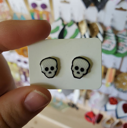 Character Resin Covered Faux Stud Earrings